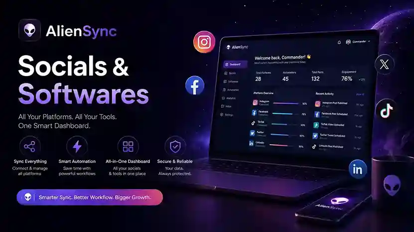 socials and softwares aliensync